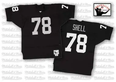 Men's Mitchell and Ness Las Vegas Raiders Art Shell Team Color Throwback Jersey - Black Authentic