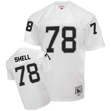 Men's Mitchell and Ness Las Vegas Raiders Art Shell Throwback Jersey - White Authentic