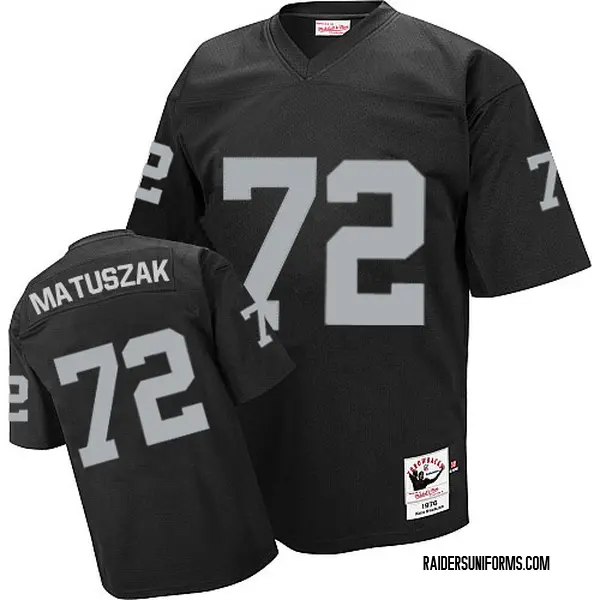 Men's Mitchell and Ness Las Vegas Raiders John Matuszak Team Color Throwback Jersey - Black Authentic