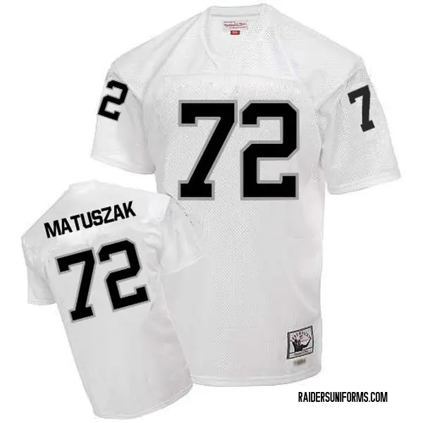 Men's Mitchell and Ness Las Vegas Raiders John Matuszak Throwback Jersey - White Authentic