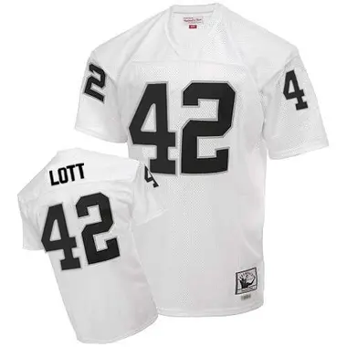 Men's Mitchell and Ness Las Vegas Raiders Ronnie Lott Throwback Jersey - White Authentic