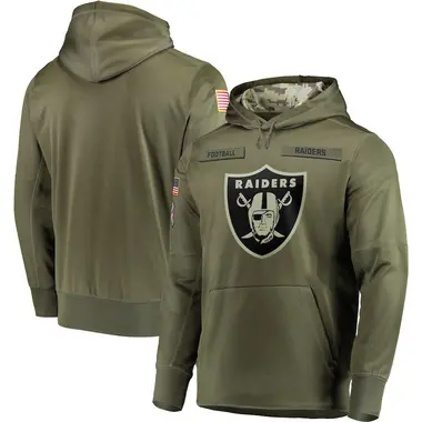 men's oakland raiders nike tan 2019 salute to service sideline therma pullover hoodie