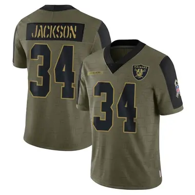 Men's Nike Las Vegas Raiders Bo Jackson 2021 Salute To Service Jersey - Olive Limited
