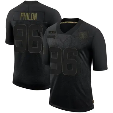 Men's Nike Las Vegas Raiders Darius Philon 2020 Salute To Service Jersey - Black Limited