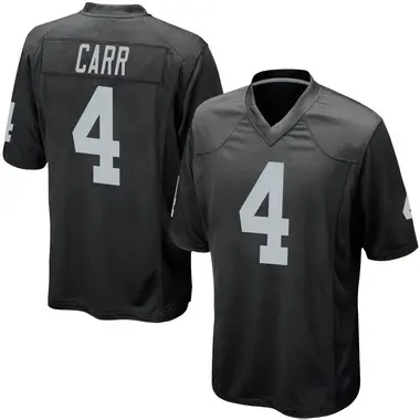 Men's Nike Las Vegas Raiders Derek Carr Team Color Jersey - Black Game