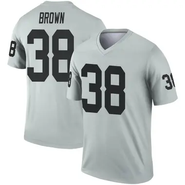 Men's Nike Las Vegas Raiders Jordan Brown Inverted Silver Jersey - Legend