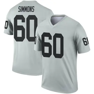 Men's Nike Las Vegas Raiders Jordan Simmons Inverted Silver Jersey - Legend