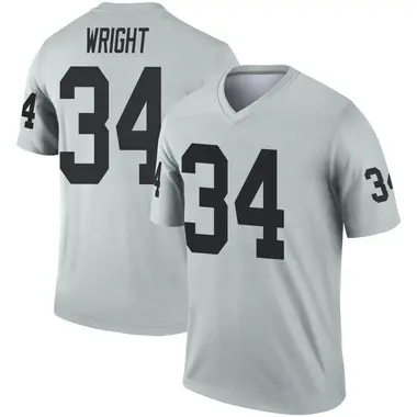 Men's Nike Las Vegas Raiders K.J. Wright Inverted Silver Jersey - Legend