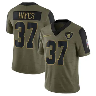 Men's Nike Las Vegas Raiders Lester Hayes 2021 Salute To Service Jersey - Olive Limited