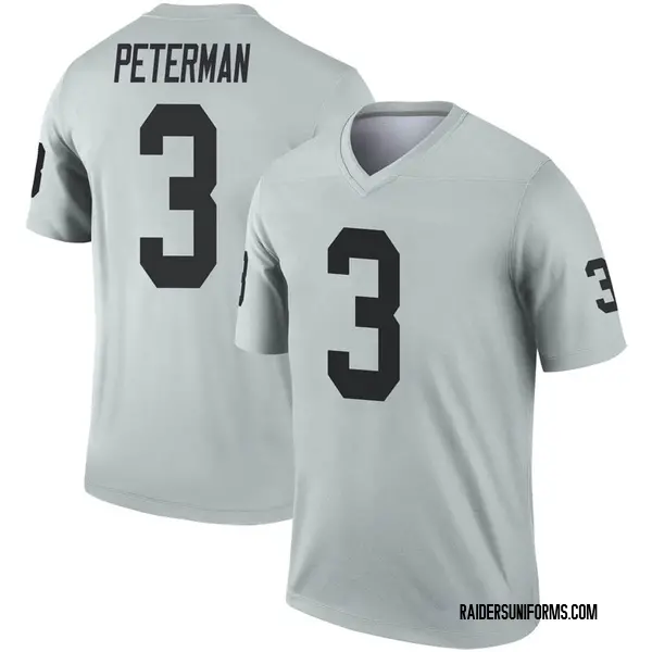 Men's Nike Las Vegas Raiders Nathan Peterman Inverted Silver Jersey - Legend