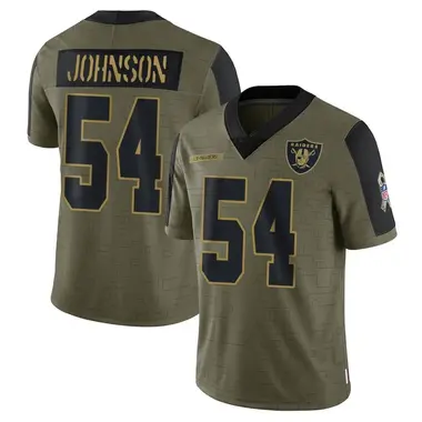 Men's Nike Las Vegas Raiders PJ Johnson 2021 Salute To Service Jersey - Olive Limited