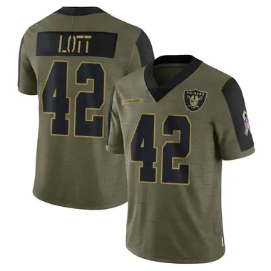 Men's Nike Las Vegas Raiders Ronnie Lott 2021 Salute To Service Jersey - Olive Limited