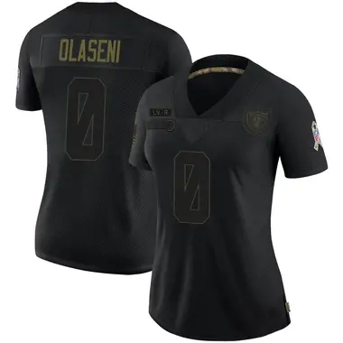 Women's Nike Las Vegas Raiders Bamidele Olaseni 2020 Salute To Service Jersey - Black Limited