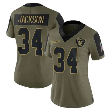 Women's Nike Las Vegas Raiders Bo Jackson 2021 Salute To Service Jersey - Olive Limited