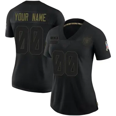 Women's Nike Las Vegas Raiders Custom 2020 Salute To Service Jersey - Black Limited