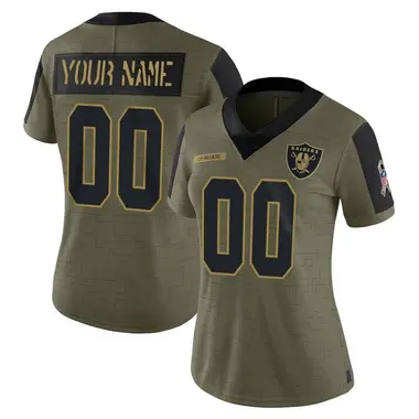 Women's Nike Las Vegas Raiders Custom 2021 Salute To Service Jersey - Olive Limited