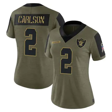 Women's Nike Las Vegas Raiders Daniel Carlson 2021 Salute To Service Jersey - Olive Limited