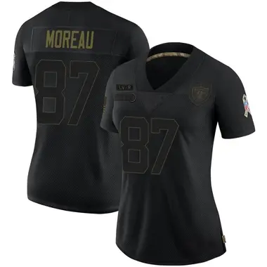 Women's Nike Las Vegas Raiders Foster Moreau 2020 Salute To Service Jersey - Black Limited