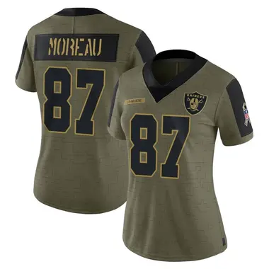 Women's Nike Las Vegas Raiders Foster Moreau 2021 Salute To Service Jersey - Olive Limited