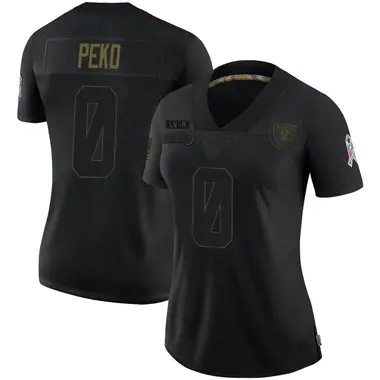 Women's Nike Las Vegas Raiders Kyle Peko 2020 Salute To Service Jersey - Black Limited