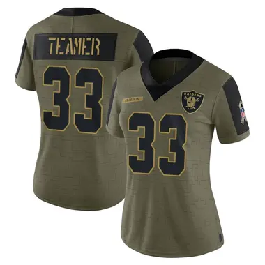 Women's Nike Las Vegas Raiders Roderic Teamer 2021 Salute To Service Jersey - Olive Limited