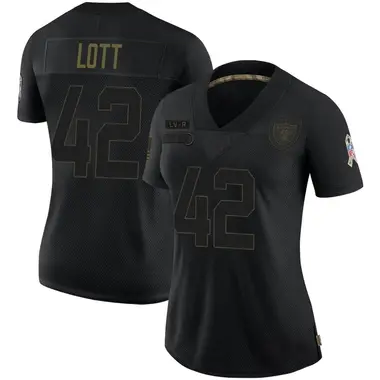 Women's Nike Las Vegas Raiders Ronnie Lott 2020 Salute To Service Jersey - Black Limited