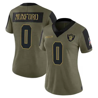 Women's Nike Las Vegas Raiders Thayer Munford 2021 Salute To Service Jersey - Olive Limited