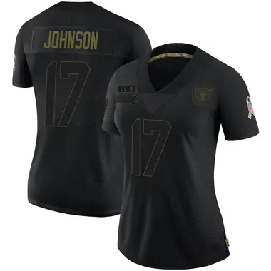 Women's Nike Las Vegas Raiders Tyron Johnson 2020 Salute To Service Jersey - Black Limited