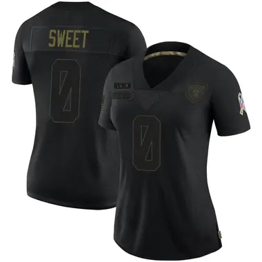 Women's Nike Las Vegas Raiders William Sweet 2020 Salute To Service Jersey - Black Limited