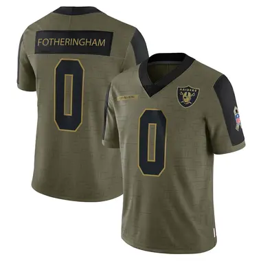 Youth Nike Las Vegas Raiders Cole Fotheringham 2021 Salute To Service Jersey - Olive Limited