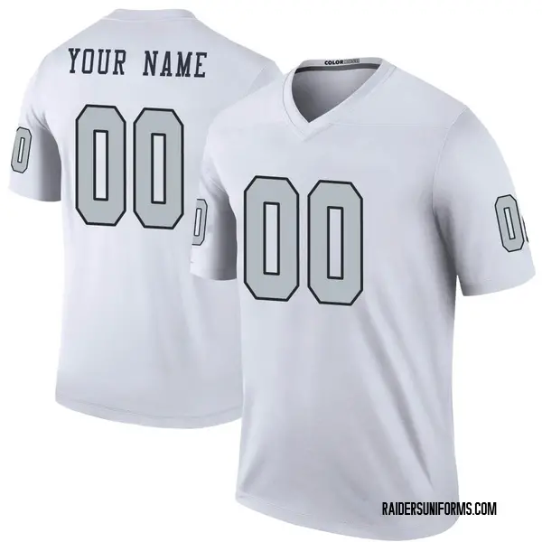 Youth Nike Las Vegas Raiders Custom Color Rush Jersey - White Legend