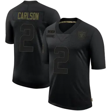Youth Nike Las Vegas Raiders Daniel Carlson 2020 Salute To Service Jersey - Black Limited