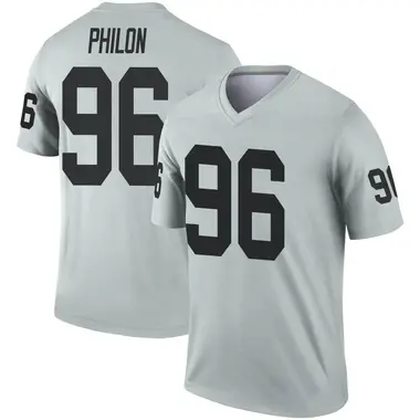 Youth Nike Las Vegas Raiders Darius Philon Inverted Silver Jersey - Legend