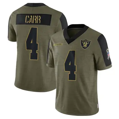 Youth Nike Las Vegas Raiders Derek Carr 2021 Salute To Service Jersey - Olive Limited