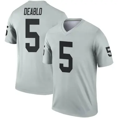 Youth Nike Las Vegas Raiders Divine Deablo Inverted Silver Jersey - Legend