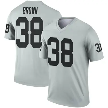 Youth Nike Las Vegas Raiders Jordan Brown Inverted Silver Jersey - Legend