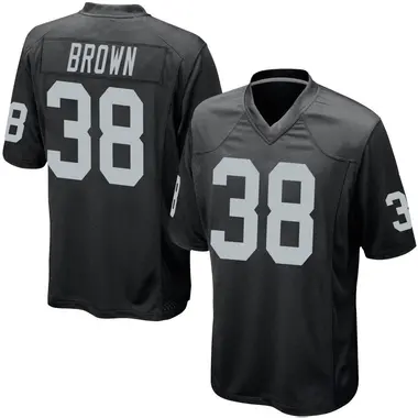 Youth Nike Las Vegas Raiders Jordan Brown Team Color Jersey - Black Game