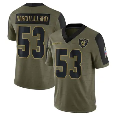 Youth Nike Las Vegas Raiders Justin March-Lillard 2021 Salute To Service Jersey - Olive Limited