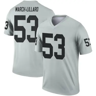 Youth Nike Las Vegas Raiders Justin March-Lillard Inverted Silver Jersey - Legend