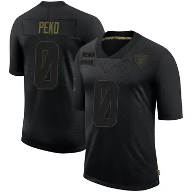 Youth Nike Las Vegas Raiders Kyle Peko 2020 Salute To Service Jersey - Black Limited