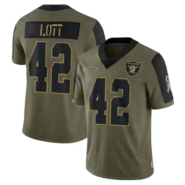 Youth Nike Las Vegas Raiders Ronnie Lott 2021 Salute To Service Jersey - Olive Limited
