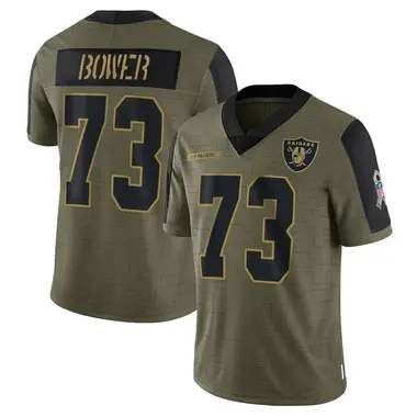 Youth Nike Las Vegas Raiders Tashawn Bower 2021 Salute To Service Jersey - Olive Limited
