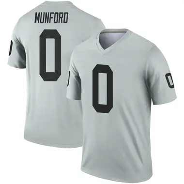 Youth Nike Las Vegas Raiders Thayer Munford Inverted Silver Jersey - Legend